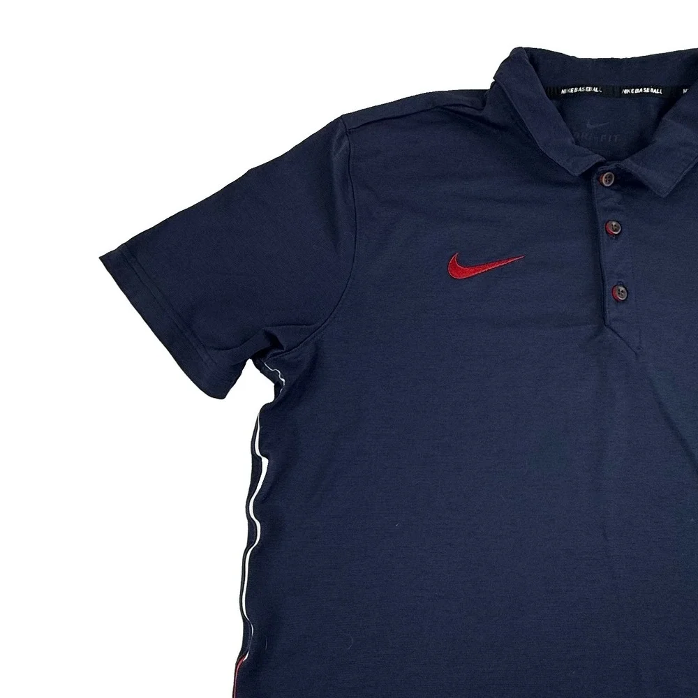 Nike Baseball Dri-Fit Performance Polo Boston Red Sox Navy Blue Mens Medium